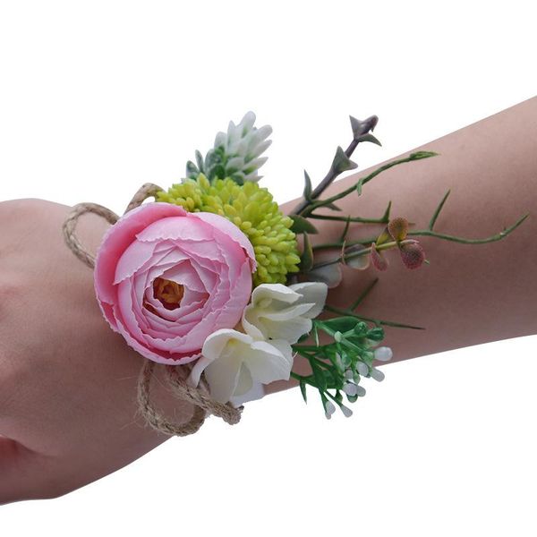 

decorative flowers & wreaths bride wrist flower party women accessories artificial rose wedding celebration bridal decoration