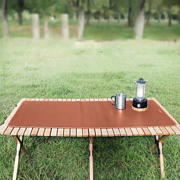 

outdoor pads pu leather table mat waterproof oil-proof camping barbecue picnic food pad heat insulation mats kitchen cloth
