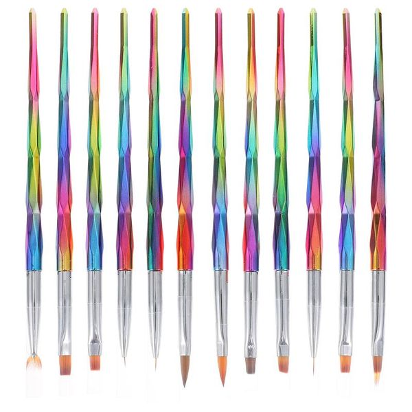 

nail brushes 12pcs beauty art painting pen salon manicure, Yellow