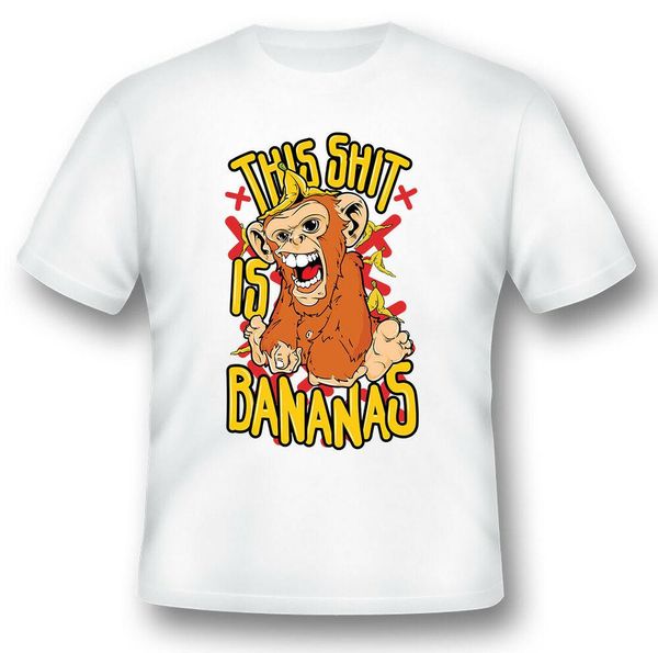 

this sh@t is bananas monkey black or white tee shirt, White;black