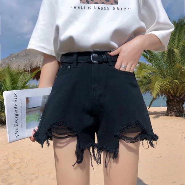 

Fashion A Pair Of Jeans Fan Summer Thin Loose Denim Shorts Women 2021 Korean Versatile High Waist Show Pants, Gray