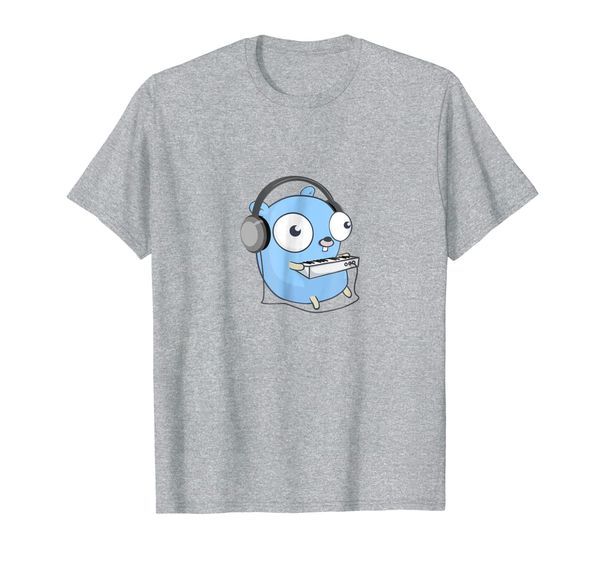 

go developer tee golang music gopher tshirt, White;black