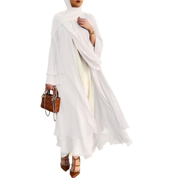 

scarves 40gc muslim long sleeve flowy maxi cardigan islamic open front kimono abaya robe turkey kaftan solid color belted loose dress, Blue;gray