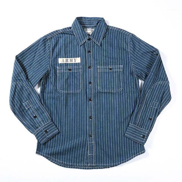 

mcikkny vintage men's cargo casual jeans shirts solid color stripes denim for male size s-xl, White;black