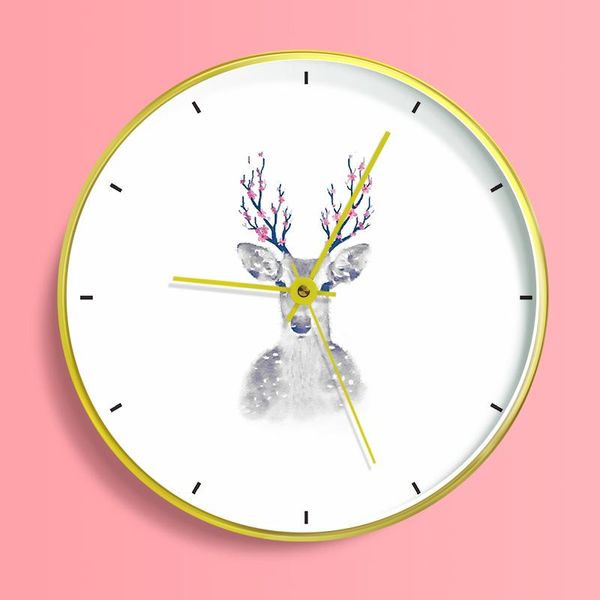 

modern design abstract deer wall clock nordic brief living room decoration kitchen art watch home decor 12 inch clocks