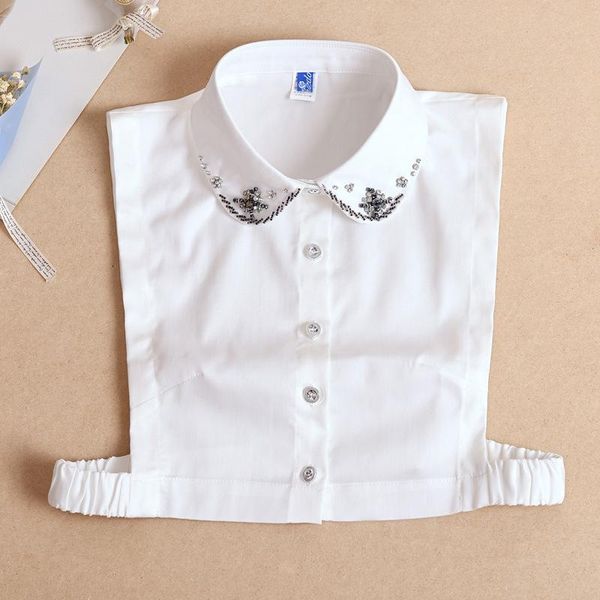 

bow ties vintage beads fake collars ladeis shirt sweater detachable blouse collar korean removable faux cols decor, Black;gray