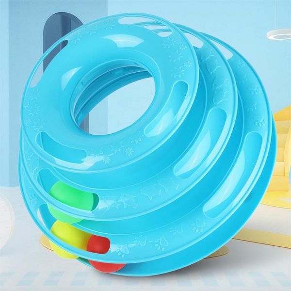 

cat toys toy accessories cute turntable ball interactive pets three layers teaser mouse pet kitten young supplies