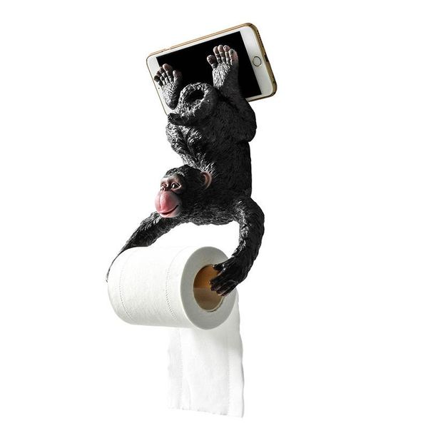 

european style bathroom monkey tissue holder roll toilet paper resin waterproof wall hanging boxes & napkins