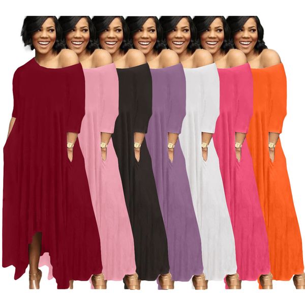 

casual dresses wholesale items lots bulk dress for women irregular solid maxi y2k one piece m6652 by dhl, Black;gray