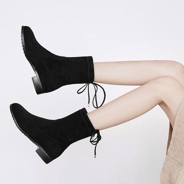 

boots big size women shoes ankle for ladies woman winter round head with, Black