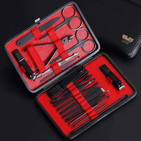 

nail art kits 18pcs stainless steel clipper set manicure pedicure cuticle eagle hook tweezer knife scissors beauty tools