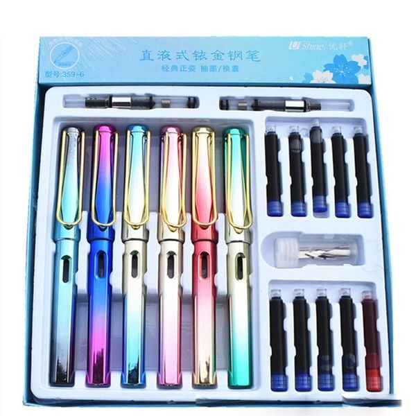 

fountain pens calligraphy pen mixed color business office student school ink nib 3.4 red, blue and black sac set