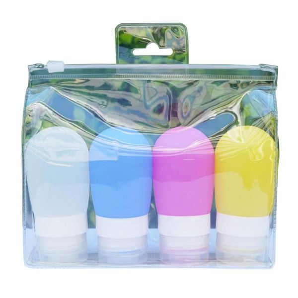 

4pcs soft silicone travel bottles lotion cream makeup storage dispensers holders these portable containers set are & jars
