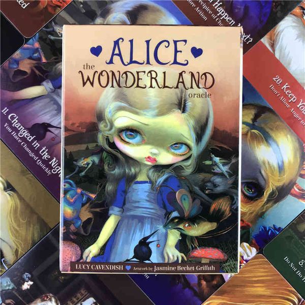 

hay house alice the wonderland oracle cards deck mysterious guidance divination fate tarot cards board game for family kids game dixit