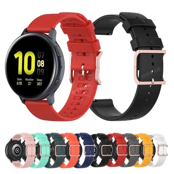 

watch bands 20 22mm band for samsung galaxy 42mm 46mm gear s2 s3 classic silicone strap 3 41mm 45mm active 2, Black;brown