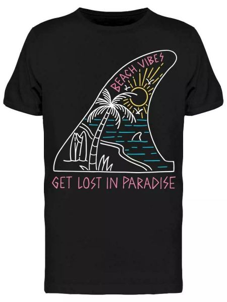 

beach vibes paradise tee men's -image by shutterstock, White;black