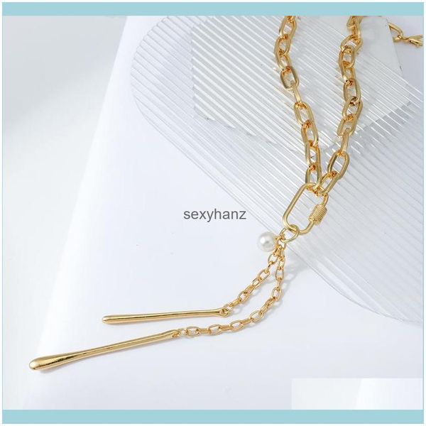 

necklaces & pendants flashbuy gold sier color necklace women design pearl alloy long chain geometric pendant statement jewelry chains drop d, Silver
