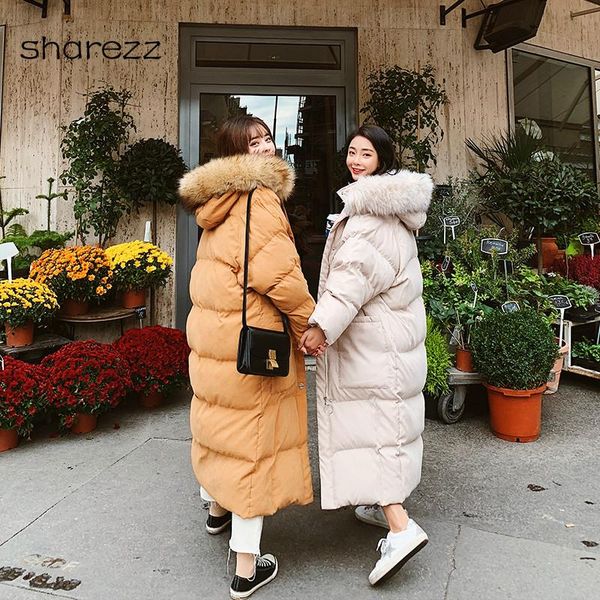 

women's trench coats x-long winter jacket women 2021 casual caramel hem hooded parka female thick warm cotton coat slim plus size outwe, Tan;black