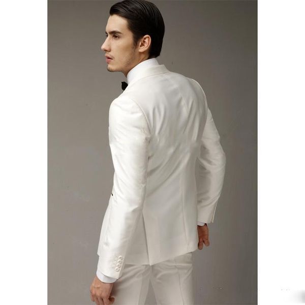 

custom mens wedding suits white slim fit groom tuxedos prom wear groomsmen coat bridegroom man suit (jacket+pants) men's & blazers, White;black