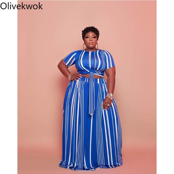 

plus size tracksuits olivekwok 2021 summer woman skirt sets short sleeve tracksuit printing o-neck striped casual two-piece suits, Black