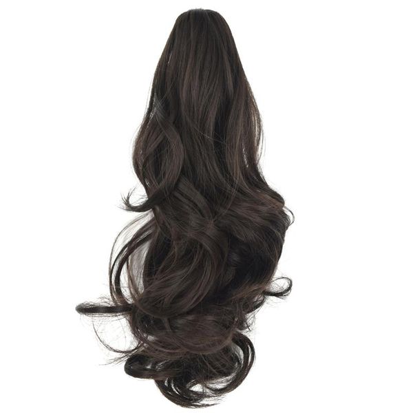 

synthetic wigs eety heat resistant hair 140gr wavy claw clip in/on ponytail cp-666, Black