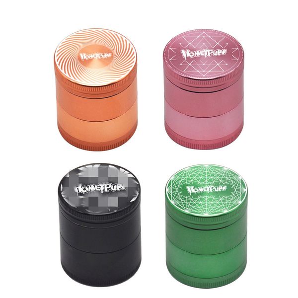 40 mm Herb Moedor Magnetic Metal Grinder Brusher 4 Laringers Box Embalagem 6 pcs por Moedor de exibição Atacado