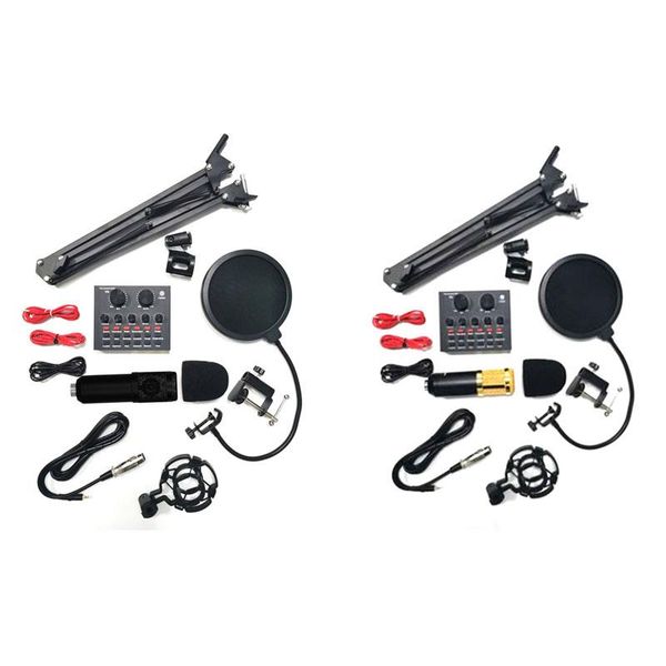 

microphone kit studio with v8 sound card professional condenser for computer microphones