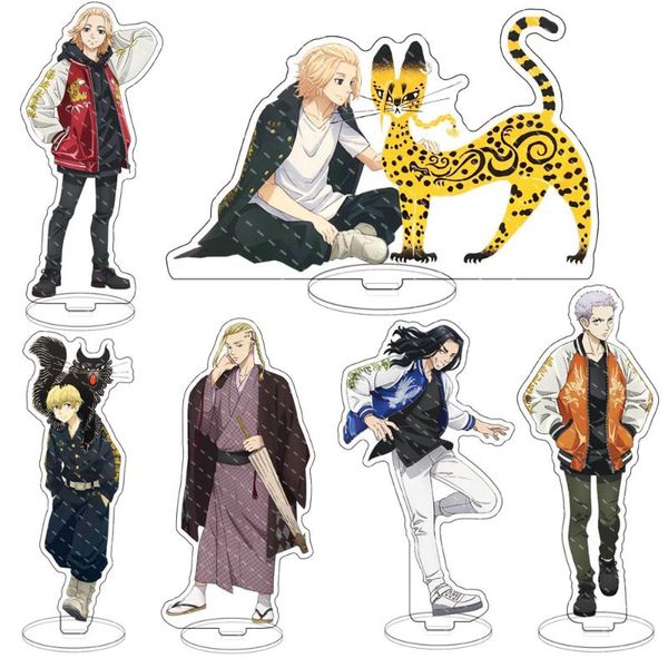 

keychains tokyo revengers anime cosplay acrylic stands manjiro ken takemichi baji chifuyu model plate fans gift collection props, Silver