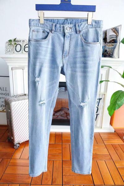 

men's jeans sz07633 fashion 2021 runway luxury european design party style clothing, Blue