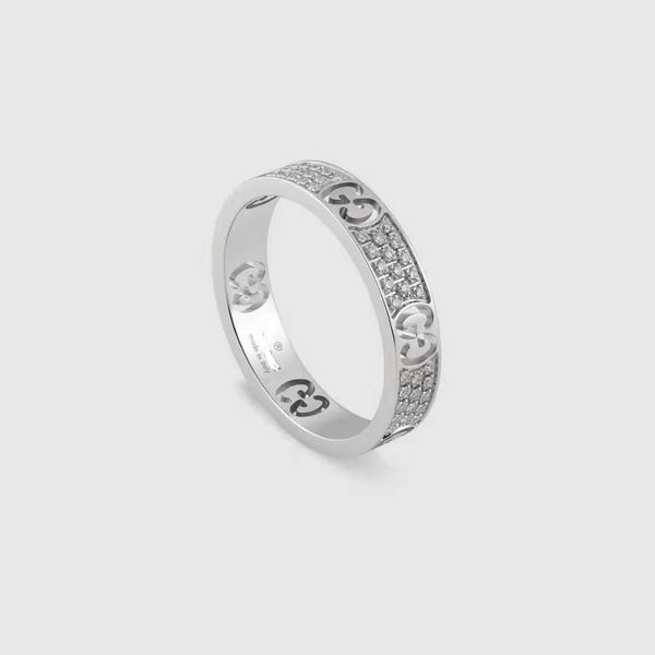 

aaa designer jewelry double fashion simple diamond bright 925 women's ring, Silver