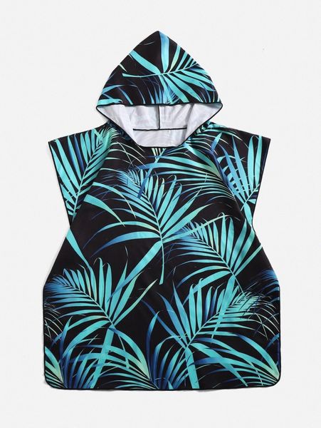 

leaf print cover up d51r#, White;black