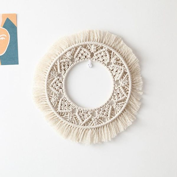 

tapestries bohemian wall mirror frame tapestry handmade woven macrame backdrop for home living room decor