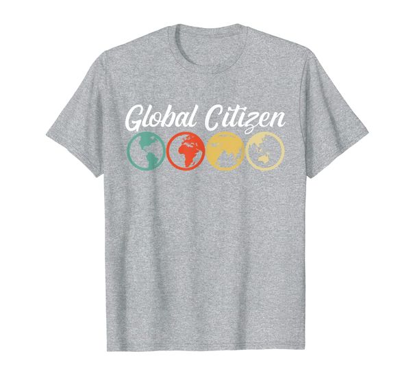 

vintage global citizen world peace retro distressed t-shirt, White;black
