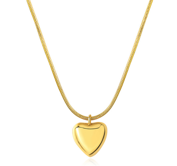

chains 316l stainless steel retro fashion temperament simple gold peach heart necklace collier acier inoxydable personaliser, Silver