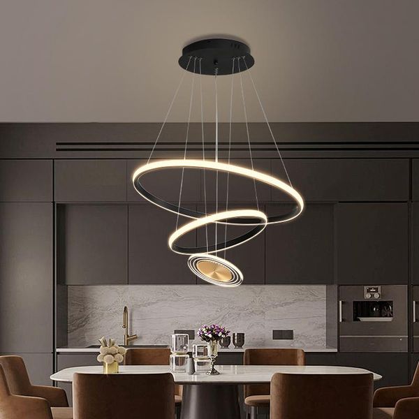 

pendant lamps modern led crystal chandelier for living room dinning kitchen home decor suspension gold black frame lighting fixtures