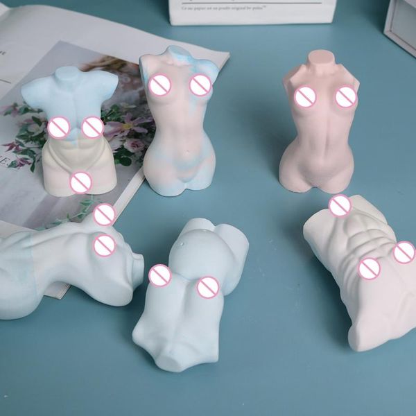 

jewelry pouches, bags 3d body shape candle resin female male model ornaments silicone, Pink;blue