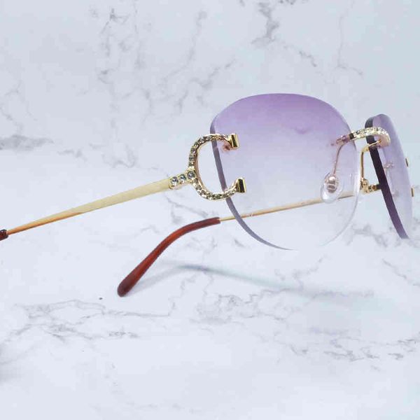 

2022 factory wholesale wire big sun vintage mens oval shades fashion sunglass rhinestones rapper party eyewear, White;black
