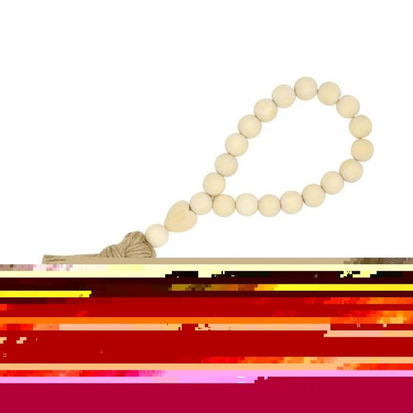 

decorative objects & figurines wooden beads garland with jute tassels rustic heart wall hanging decor home crafts