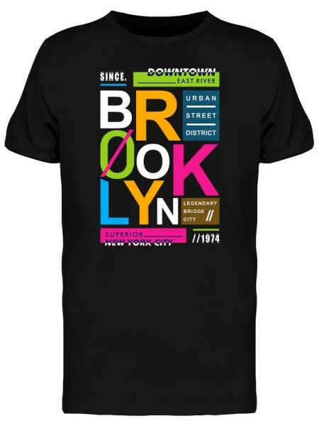 

Brooklyn Colorful Typography Men's Tee -Image by Shutterstock, White;black