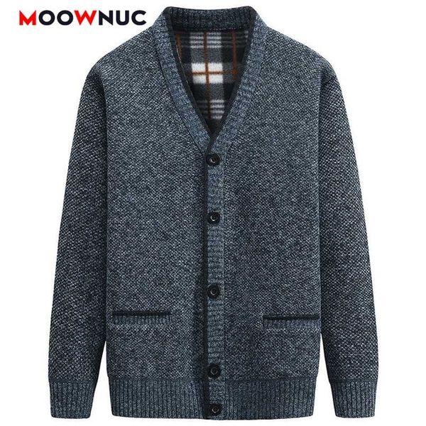 

cardigan men's fashion sweaters outdoors solid long sleeves thick classic keep warm male spring autumn winter moownuc 211221, White;black