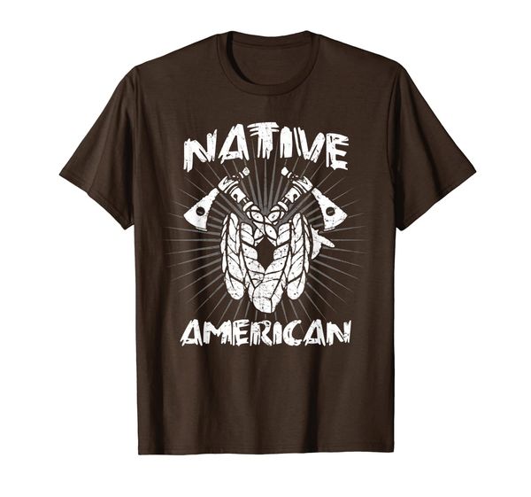 

native american feather hatchet axes | homeland america t-shirt, White;black