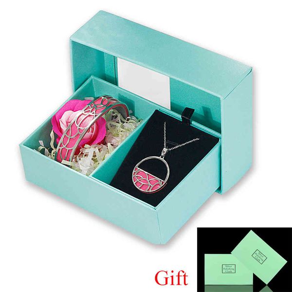 

jewelry sets legenstar flower necklace bracelets set manchette femme stainless steel interchangeable leather jewelrylove mother's day20, Black