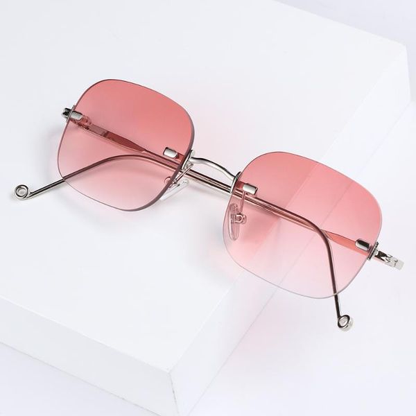 

outdoor eyewear rimless gradient ocean lens sweet sunglasses for women trendy fashion uv400 protection 2021 sun glasses cycling