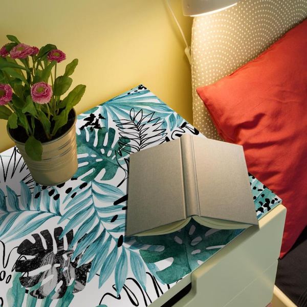 

wall stickers european-style decorative tiles tropical green plants lack living room deskdesk renovation wallpaper