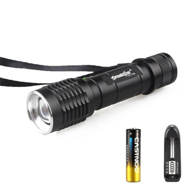 

zoomable t6 led 5 modes 1500lumen tactical rechargeable torch flashlights torches