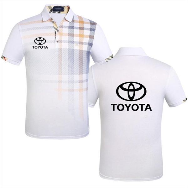 

business gradient cotton short sleeve mens polo toyota car print summer harajuku shirt top, White;black
