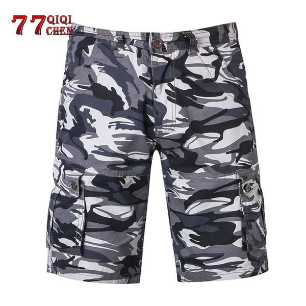 

camouflage army tactical casual shorts men military soldiers fight many pockets cargo short cotton camo work pants loose men's, White;black