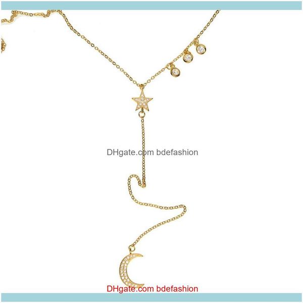

pendant necklaces & pendants jewelry factory fine 925 sterling sier 18k gold plated micro pave clear cubic zirconia cz lariat y moon star ne, Silver