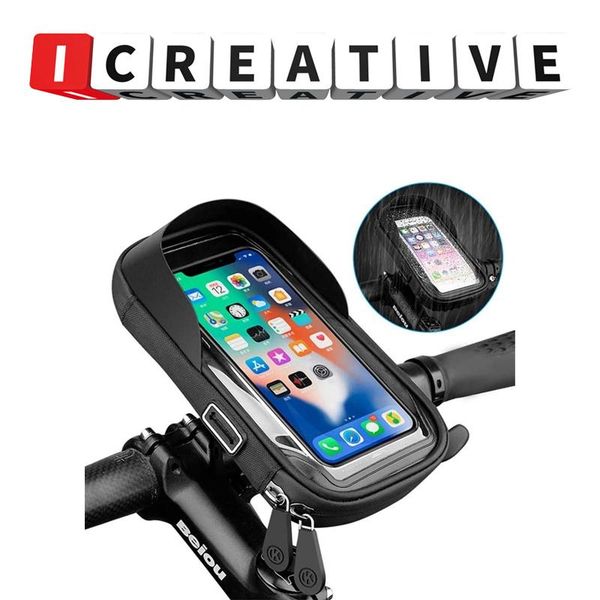 

6.4 inch waterproof bicycle phone holder stand motorcycle handlebar mount bag cases universal bike scooter cell bracket mounts & holders