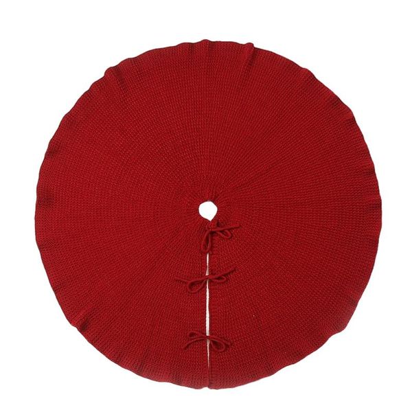 

christmas decorations 48inch shopping mall traditional knitted gift holiday decoration el tree skirt with ties wedding floor mat rustic